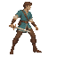 A single 64 by 64 pixel-art knight character, shown as a Spritewright sample export.